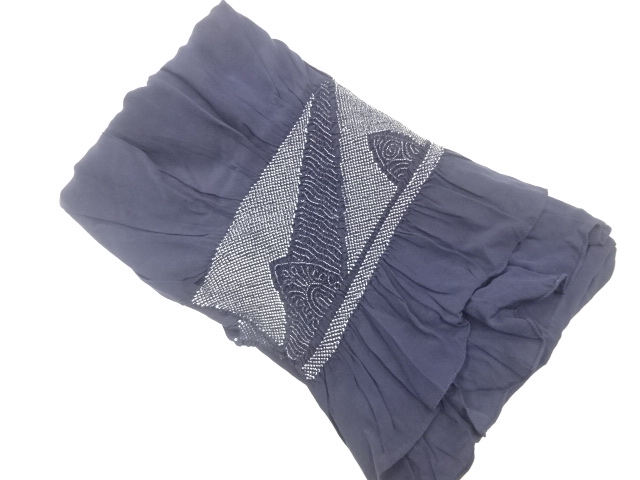 正絹　絞り抽象山並模様男物兵児帯